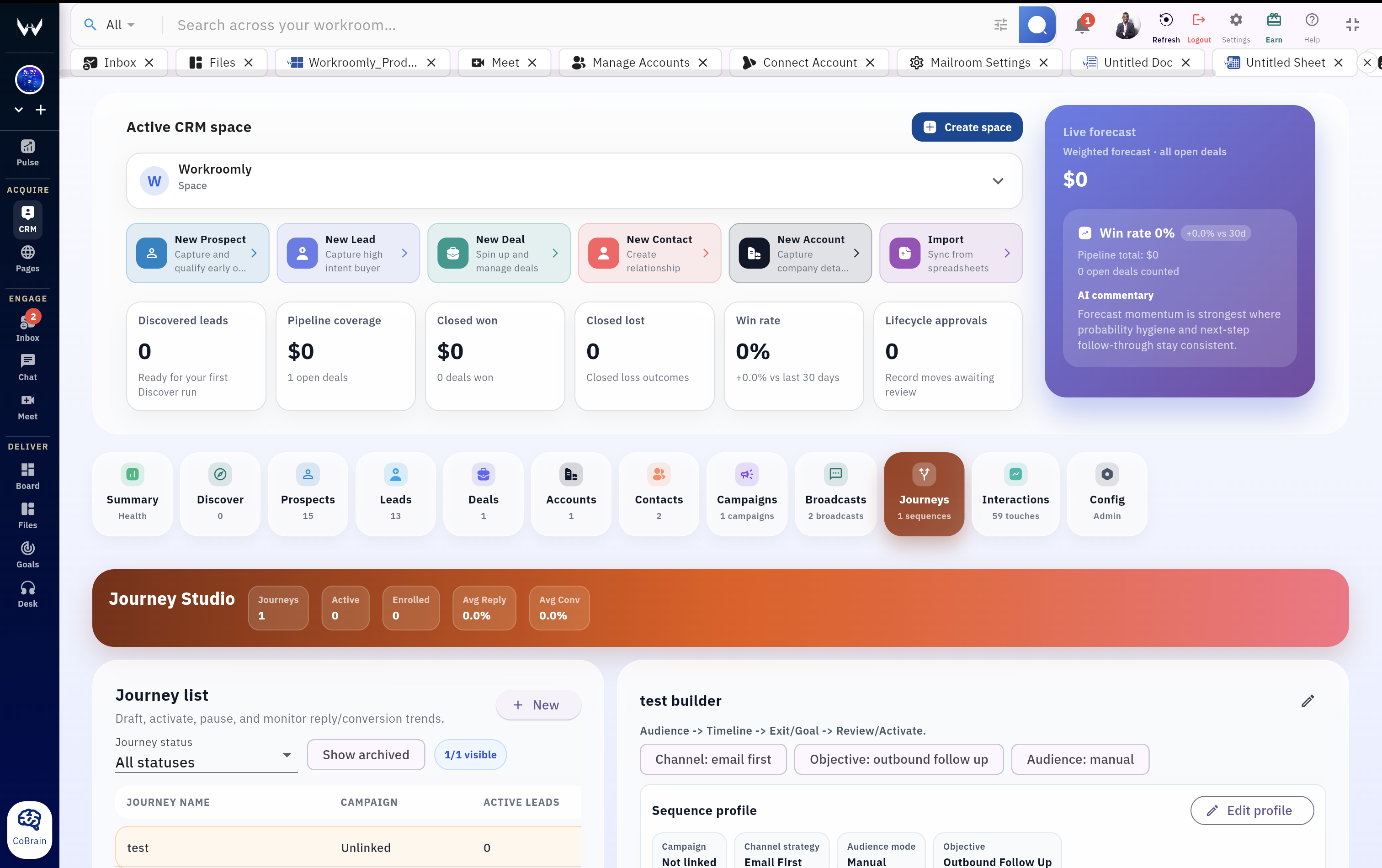 Workroomly CRM campaigns and follow-up workflow