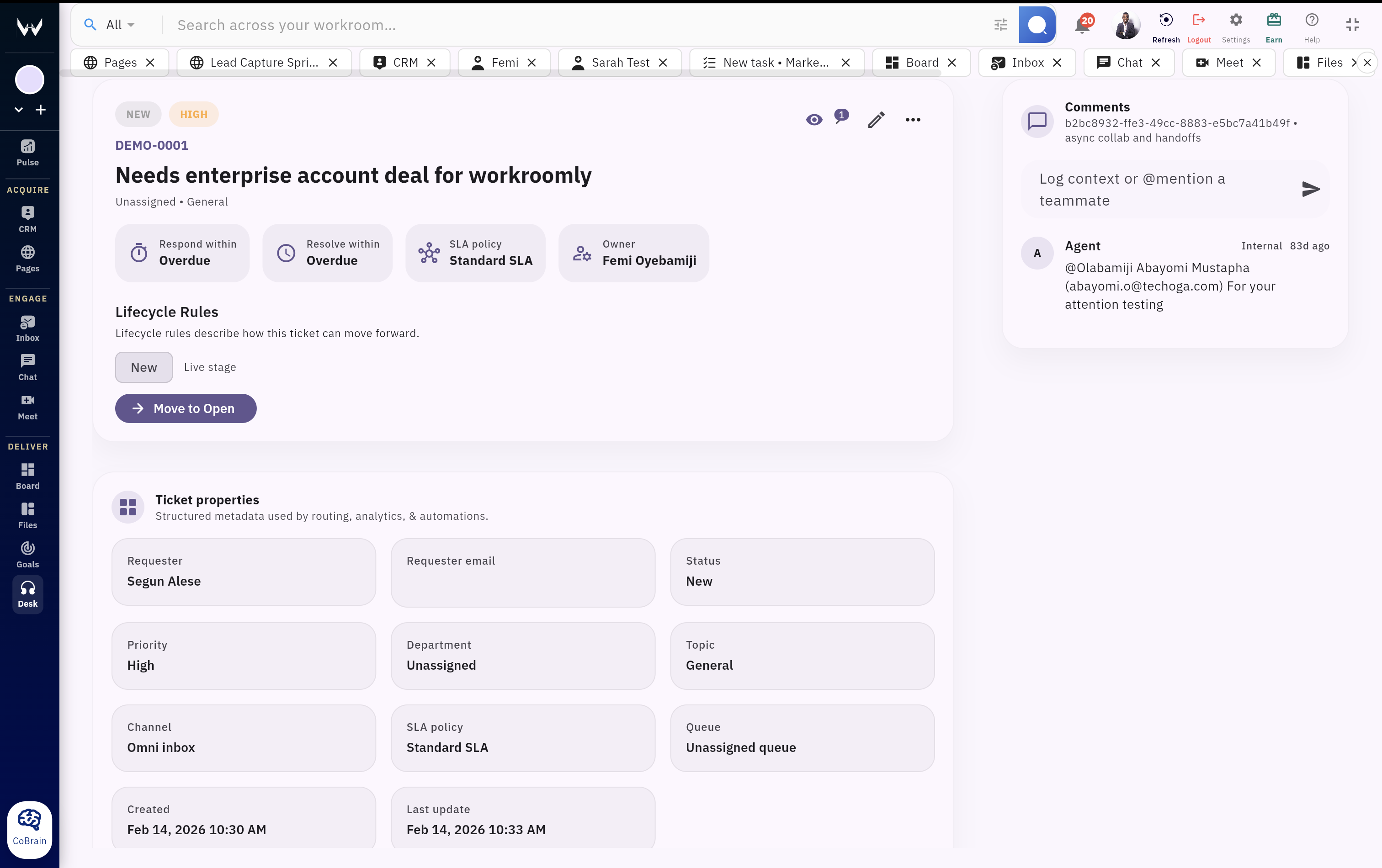 Workroomly Desk routing rules and assignment panel