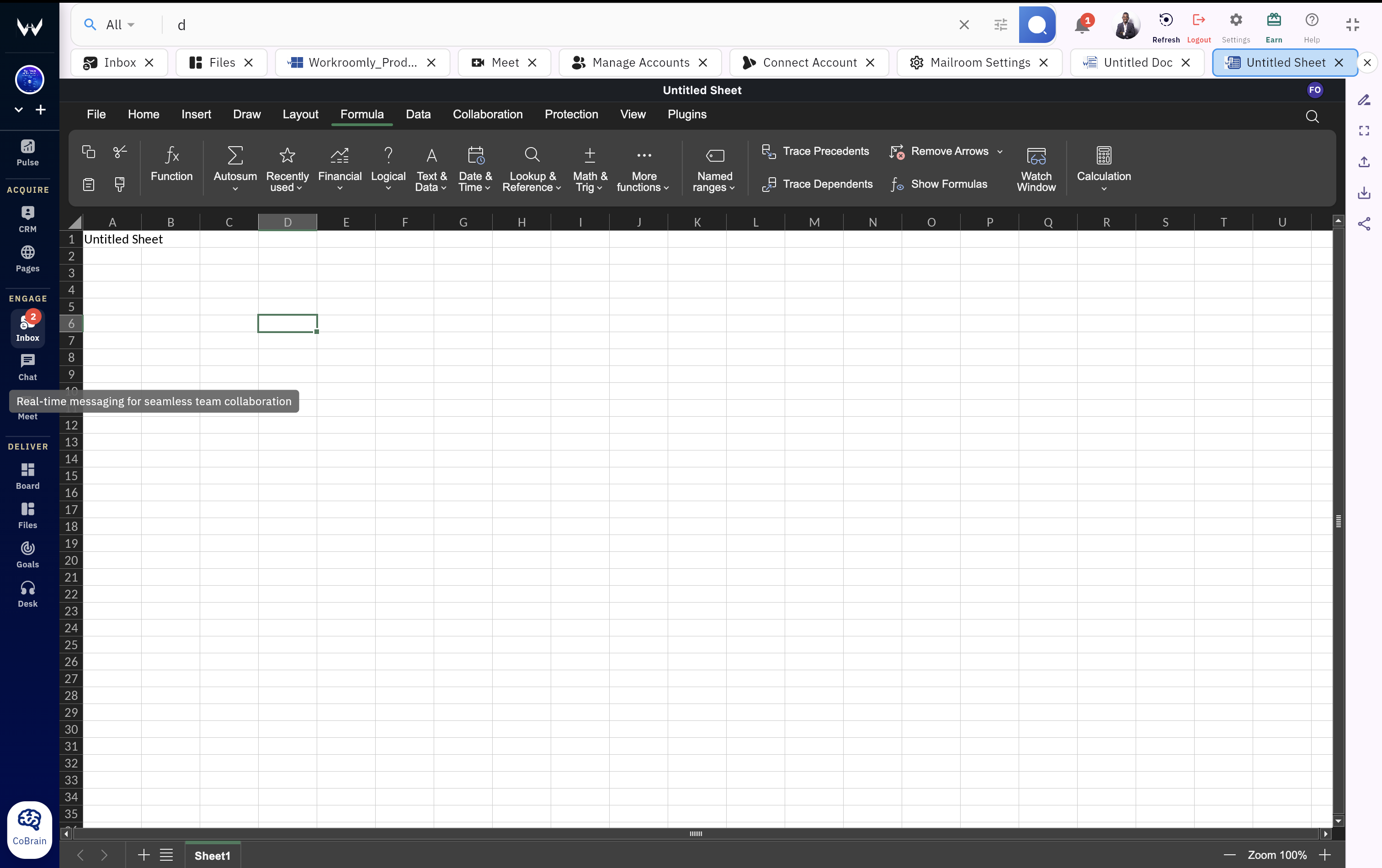 Spreadsheet collaboration and structured data editing in Workroomly