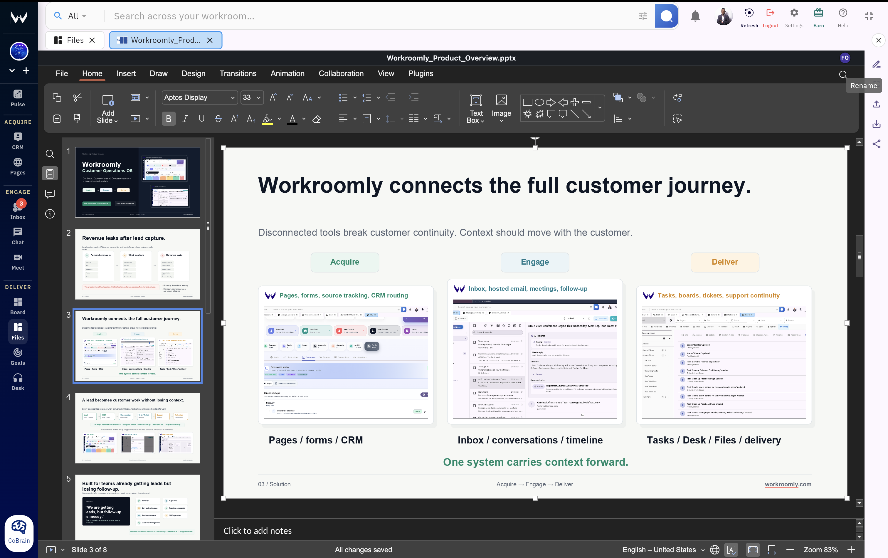 Real-time document collaboration in Workroomly Files