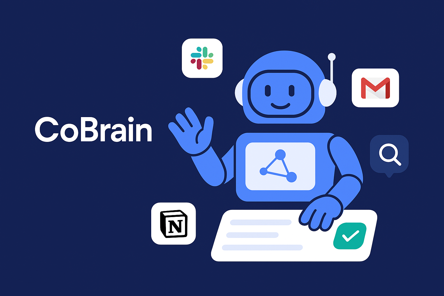 Cobrain generating summaries and content drafts from workspace documents and communications